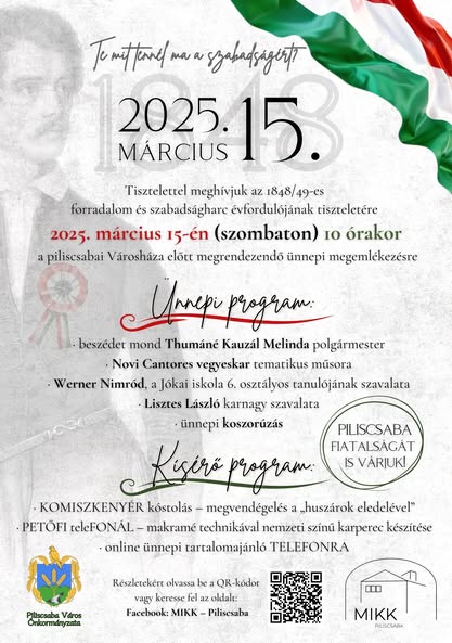 Ünnepség az 1848/49-es forradalom tiszteletére
